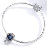 Silberner Perlenanhänger, blau