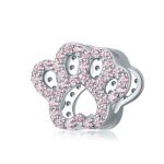 Silberner Pfotenanhänger, rosa