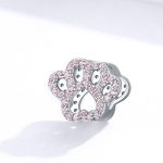 Silberner Pfotenanhänger, rosa