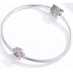 Silberner Pfotenanhänger, rosa