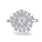 Silberring, Blumenform