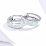 Ezüst fülbevaló, opál