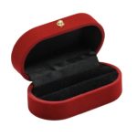 Elegante Schmuckschatulle für Ringe oder Ohrringe aus Samt, bordeaux-schwarz