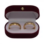 Elegante Schmuckschatulle für Ringe oder Ohrringe aus Samt, Rot und Weiß