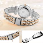 Damenarmbanduhr, mit Metallarmband, Silber-Roségold