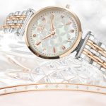 Damenarmbanduhr, mit Metallarmband, Silber-Roségold