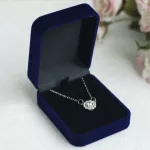 Samt-Schmuckkästchen für Halskette, blau