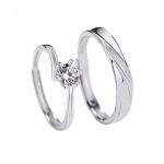 Ezüst karikagyűrű, egy pár, állítható méret