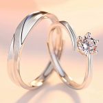 Ezüst karikagyűrű, egy pár, állítható méret