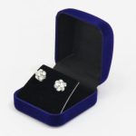 Samt-Schmuckkästchen für Halskette, Ohrringe und Set, blau
