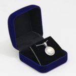 Samt-Schmuckkästchen für Halskette, Ohrringe und Set, blau
