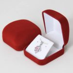 Samt-Schmuckkästchen für Halskette, Ohrringe und Set, rot