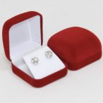 Samt-Schmuckkästchen für Halskette, Ohrringe und Set, rot