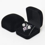 Samt-Schmuckkästchen für Halskette, Ohrringe und Set, schwarz