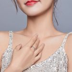 Silberring, Doppelring, mit Kristall, Größe 6