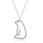 Silberne Halskette mit Eisbär