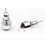  Runde Ohrringe, Amethyst, verziert mit Swarovski-Kristallen