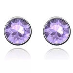  Runde Ohrringe, Violett, verziert mit Swarovski-Kristallen