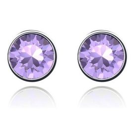  Runde Ohrringe, Violett, verziert mit Swarovski-Kristallen
