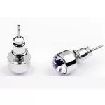  Runde Ohrringe, Violett, verziert mit Swarovski-Kristallen