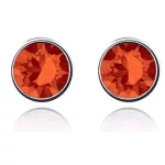  Runde Ohrringe, Padparadscha, verziert mit Swarovski-Kristallen