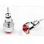  Runde Ohrringe, Padparadscha, verziert mit Swarovski-Kristallen