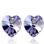  Herzohrringe, Tansanit, verziert mit Swarovski-Kristallen