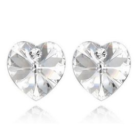  Herzohrringe, Kristall, verziert mit Swarovski-Kristallen