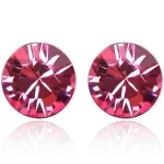  Runde Ohrringe, rosa, verziert mit Swarovski-Kristallen