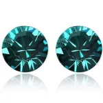  Runde Ohrringe, blauer Zirkon, verziert mit Swarovski-Kristallen