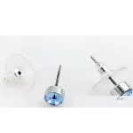  Runde Ohrringe, klarer Saphir, verziert mit Swarovski-Kristallen