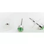  Runde Ohrringe, Peridot, verziert mit Swarovski-Kristallen