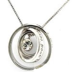 Konzentrische runde Halskette, Kristall, verziert mit Swarovski-Kristallen