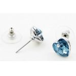  Herz-Schmuckset, Aquamarin, verziert mit Swarovski-Kristallen