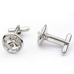 Manschettenknöpfe, rund, mit Swarovski-Kristall, Kristall