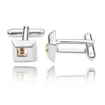 Manschettenknopf, quadratisch, mit Swarovski-Kristall, GSHA