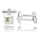 Manschettenknopf, quadratisch, mit Swarovski-Kristall, GSHA