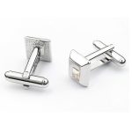 Manschettenknopf, quadratisch, mit Swarovski-Kristall, GSHA