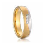 Női karikagyűrű nemesacélból, aranybevonattal, 5-ös méret