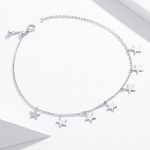 Silbernes Fußkettchen mit Sternen