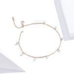 Silbernes Fußkettchen mit Perlen