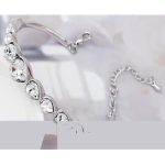  Herzförmiges Schmuckset, Kristall, verziert mit Swarovski-Kristallen