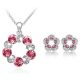  Modisches Schmuckset, Rose, verziert mit Swarovski-Kristallen
