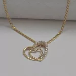 Herzförmiger Anhänger aus 14-karätigem Gold mit Kristallen