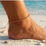 Fußkettchen aus 14-karätigem Gold, Keramik und Gold, rot