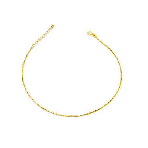 Fußkettchen aus 14-karätigem Gold, venezianischer Würfel