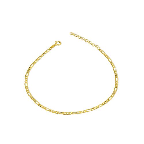 14k Gold Fußkettchen Figaro, 27,5 cm