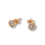 Goldohrringe, steckbar, mit Kristall