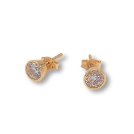 Goldohrringe, steckbar, mit Kristall