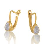  Tropfenförmige Ohrringe aus 14-karätigem Gold mit Kristall